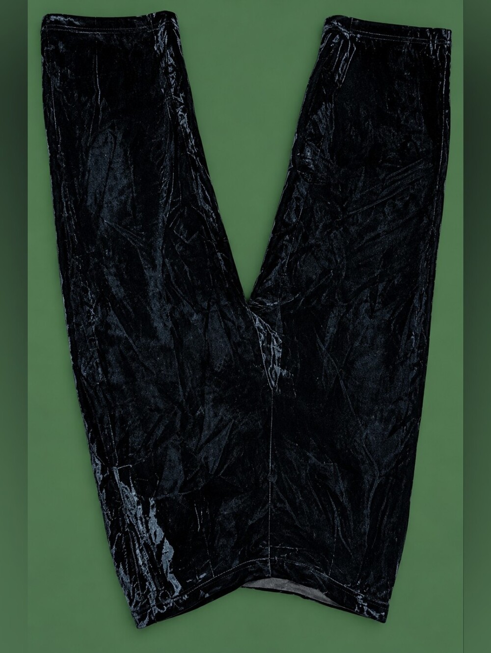 Vintage Malbe Original Black Crushed Velvet High Waist Pants